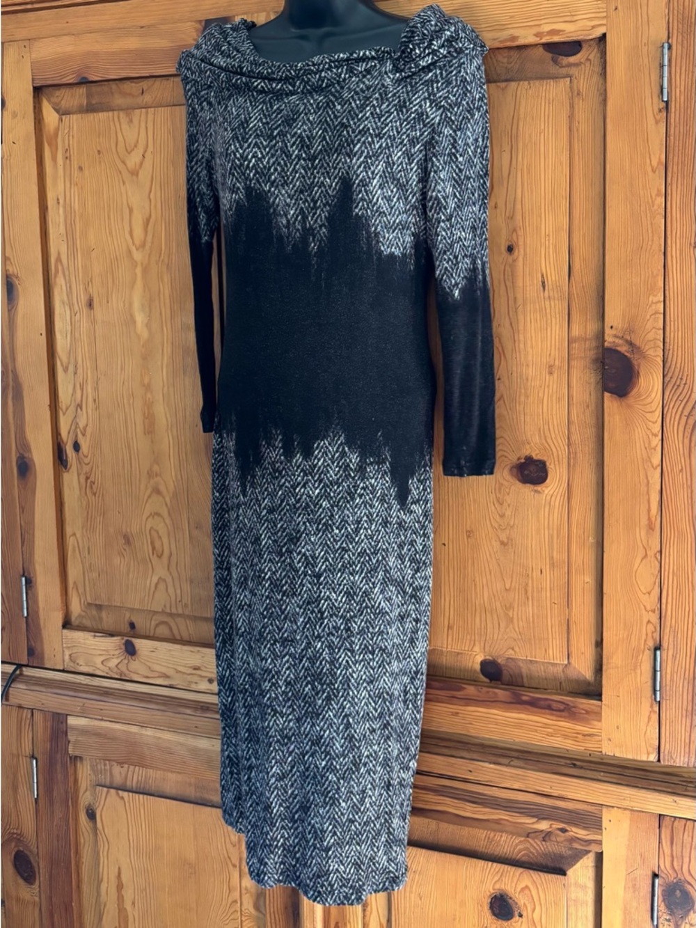 Isabel de Pedro Spain gradient print open cowl neck sweater dress  Sz Sm 40 6 - Picture 8 of 9